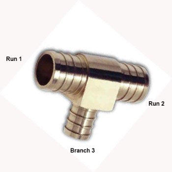 John Frey Co (Pex & Copper Fitting) LF6246012120830 3/4x3/4x1/2pex 25/Pack Tee