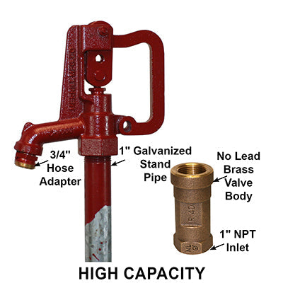 Merrill Mfg CNL7504 No Lead Frost Proof C-1000 Series Yard Hydrant, 3/4' Pipe Connection, 4 ft. Bury, with Galvanized Steel Stand Pipe