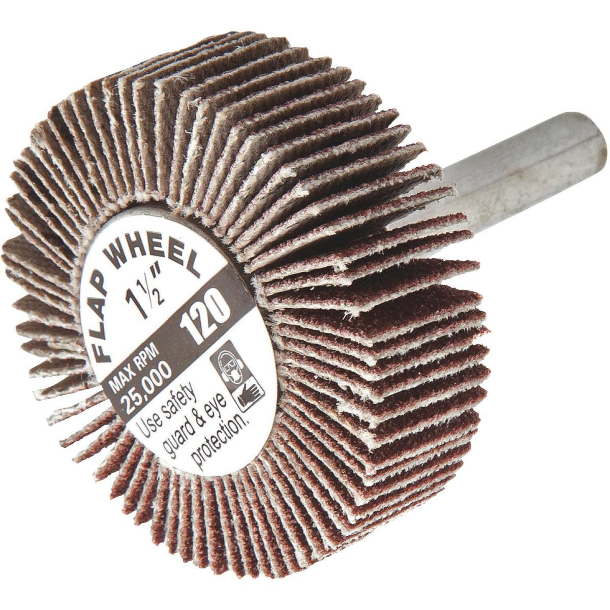 Forney 1-1/2 In. x 1/4 In. 120 Grit Shank Mounted Flap Sanding Wheel ...