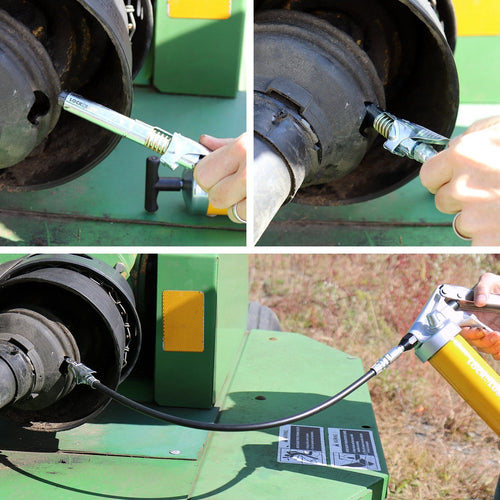 LockNLube® Grease Gun Coupler XL - Extra Reach For Recessed Grease Fittings