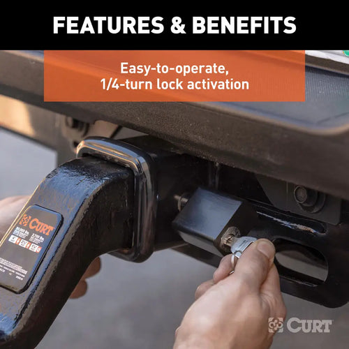 Curt 5/8 Hitch Lock (2, 2-1/2 or 3 Receiver, Deadbolt, Chrome)Print