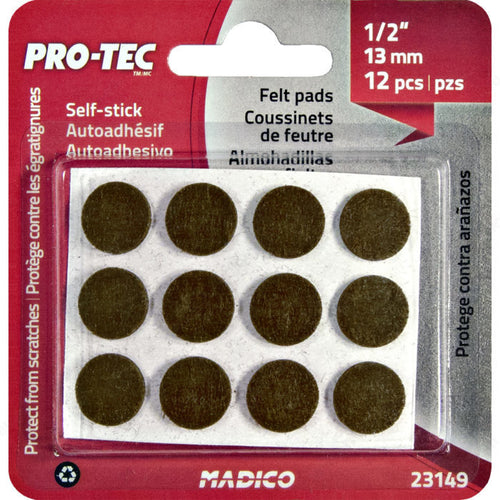 Madico PRO-TEC® Self-Adhesive Medium-Duty Felt Pads
