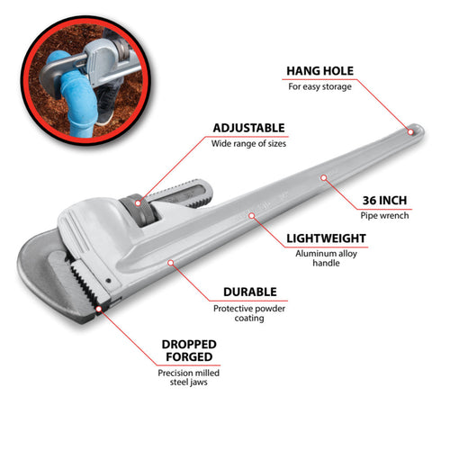 Performance Tool 36 Aluminum Pipe Wrench
